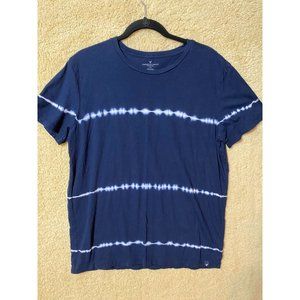 American Eagle Women's Size L Blue Die Dye Crew Neck Short Sleeve T-Shirt